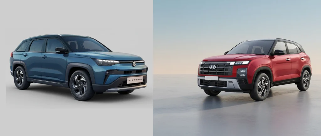 Maruti Victoris vs Hyundai Creta – Specifications, Features, and Equipment Compared
